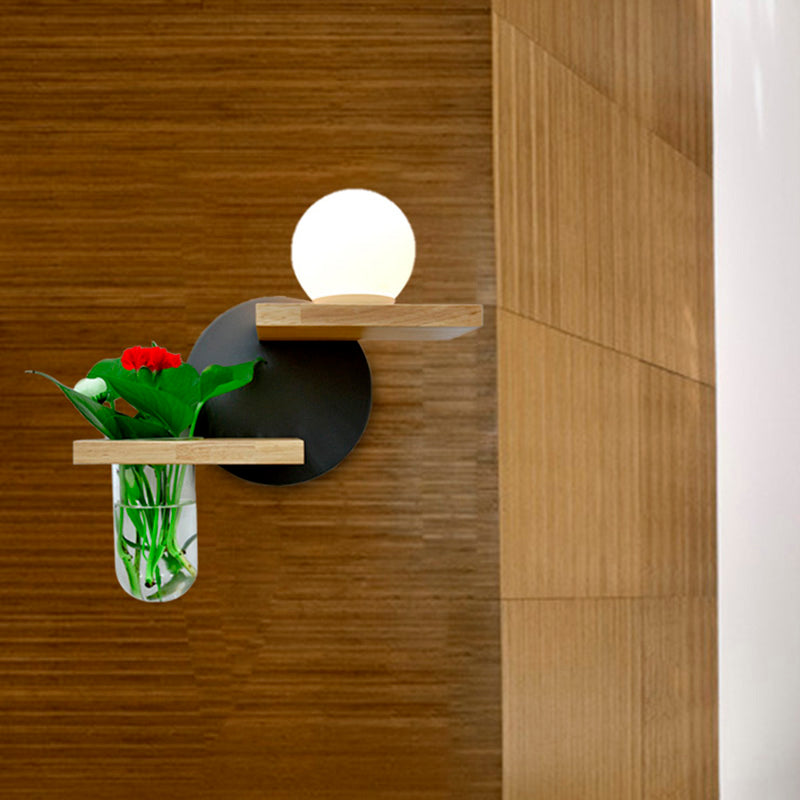 Minimalist Wooden Led Wall Lamp In Grey/White/Green Perfect For Living Room Left/Right Placement