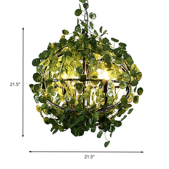 Industrial Metal 4-Head Green Orb Chandelier Pendant Light - Led Plant Hanging Lamp Sizes: