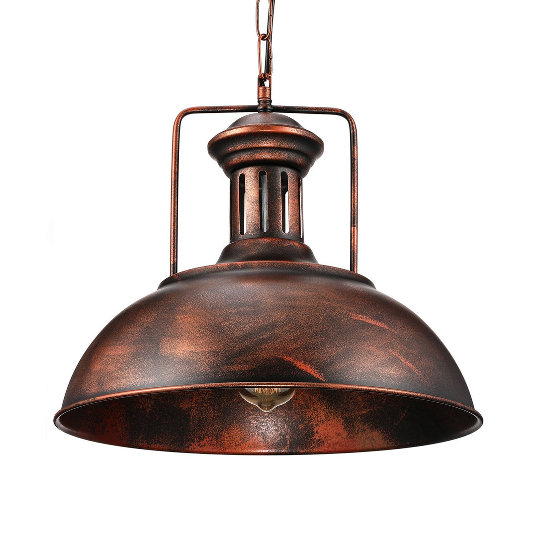 Industrial Stylish Domed Pendant Light in Aged Silver - 13"/16" Wide - Ideal for Dining Room