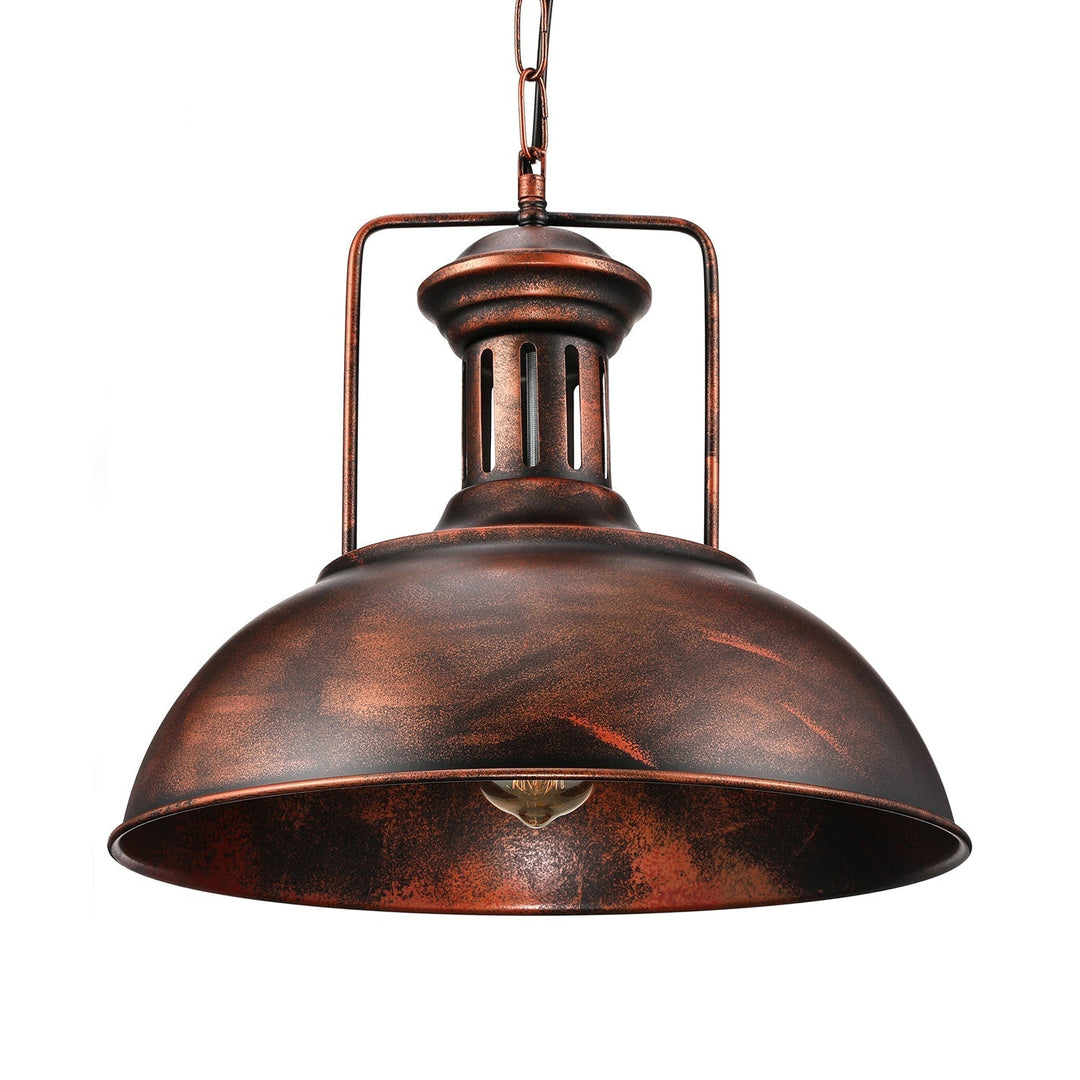 Industrial Domed Pendant Light - 1 Metal In Aged Silver For Dining Room Copper / 16