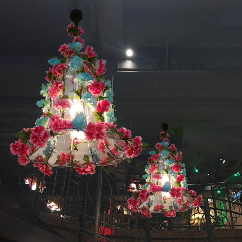 Industrial Metal Bell Pendant Light With Led For Restaurant - Pink/Light Pink Rose/Cherry Blossom