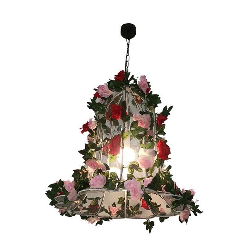 Industrial Metal Bell Pendant Light With Led For Restaurant - Pink/Light Pink Rose/Cherry Blossom