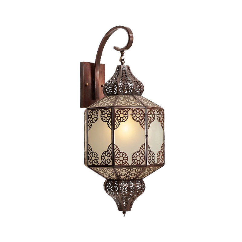 Traditional Black Outdoor Sconce Lantern - Head Metallic Wall Mount Lamp