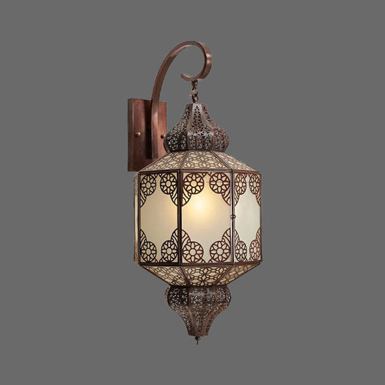 Traditional Black Outdoor Sconce Lantern - Head Metallic Wall Mount Lamp