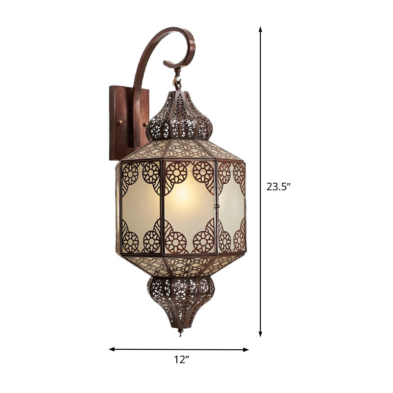 Traditional Black Outdoor Sconce Lantern - Head Metallic Wall Mount Lamp