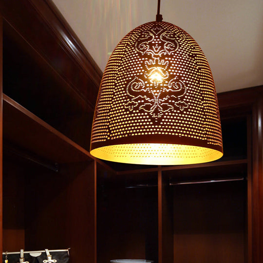 Arab Black/Brass Finish Half Egg Shape Hanging Ceiling Lamp