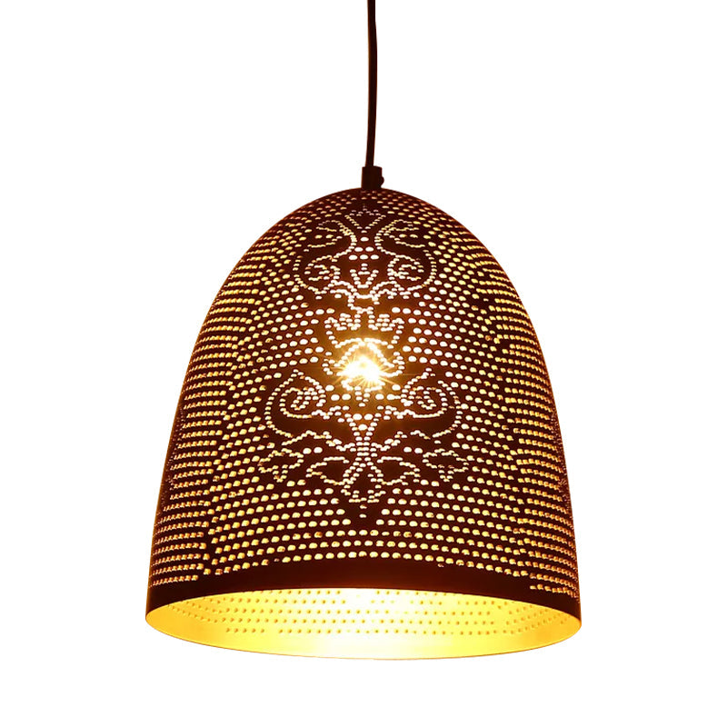 Arab Black/Brass Finish Half Egg Shape Hanging Ceiling Lamp