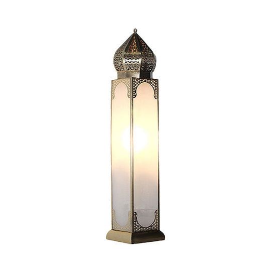 Antiqued Brass Table Lamp With White Glass Shade Perfect For Living Room Desk Or Nightstand