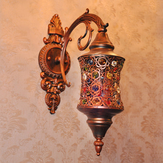 Antique Copper Wall Sconce With 1 Head For Restaurant Lighting