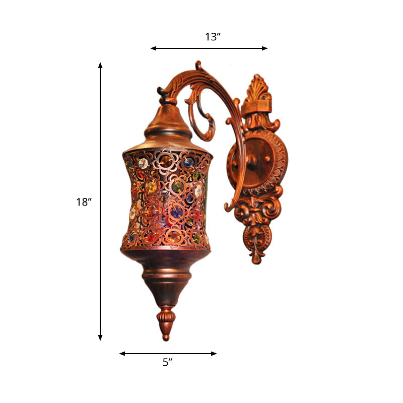 Antique Copper Wall Sconce With 1 Head For Restaurant Lighting