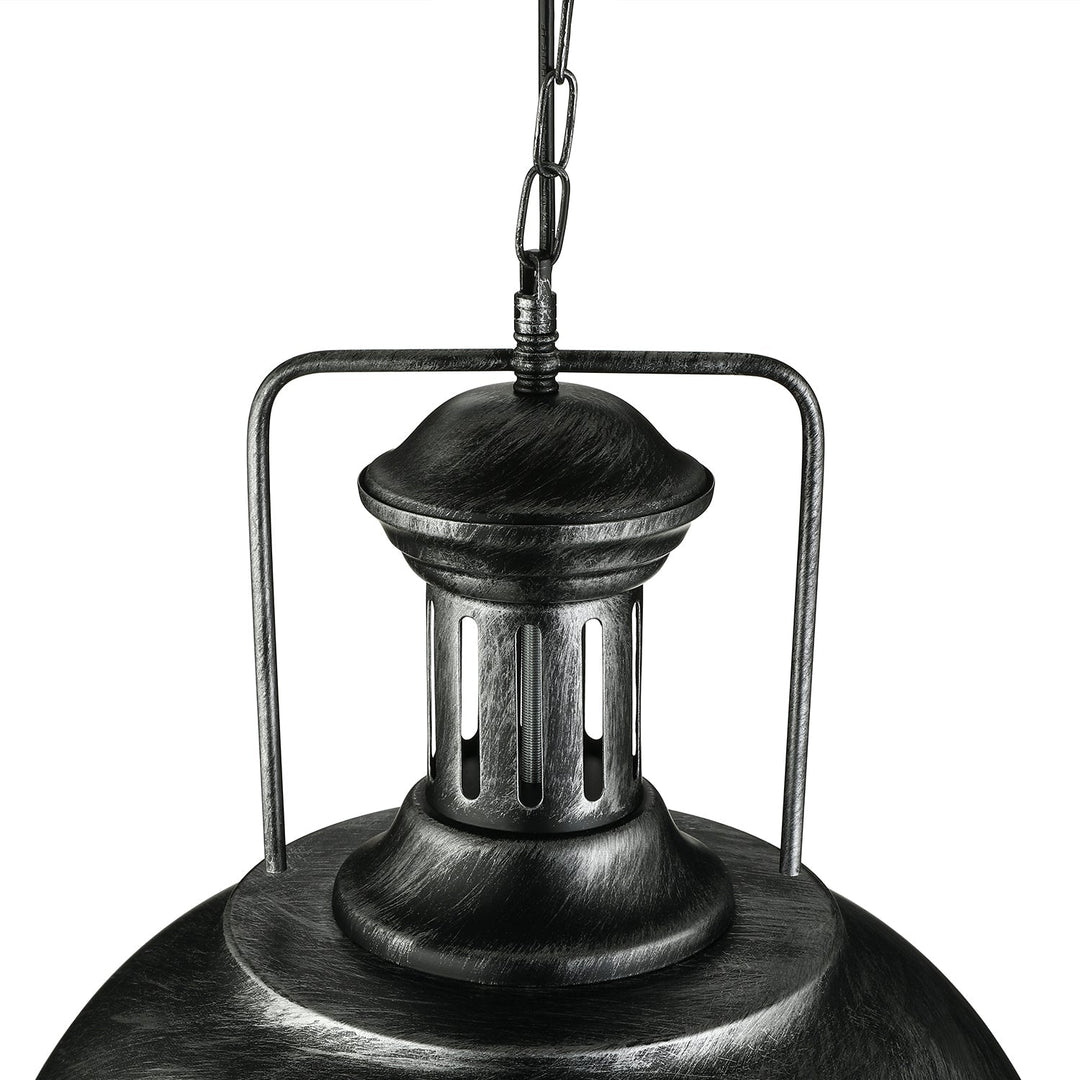 Rustic Metal Bowl Pendant Light - Black/Bronze/Brass, 1-Light, 13"/16" Dia - Restaurant Hanging Lamp