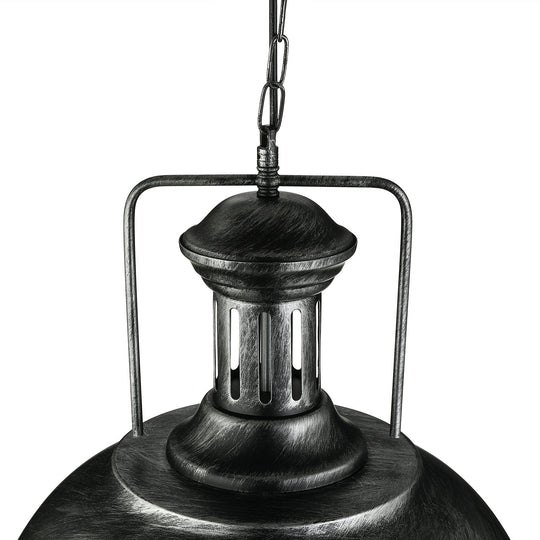 Rustic Stylish Bowl Pendant Lighting - Black/Bronze/Brass 1 Light 13/16 Dia