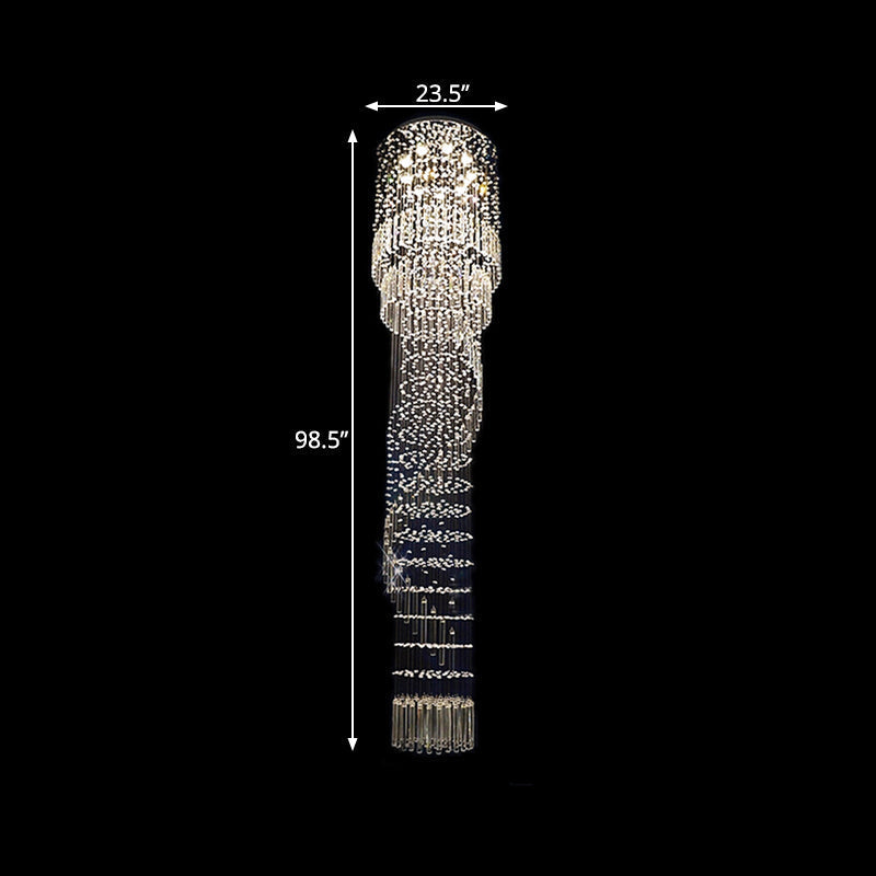 9-Head LED Pendant Lighting: Elegant Gold Crystal Cascading Multiple Hanging Lamp