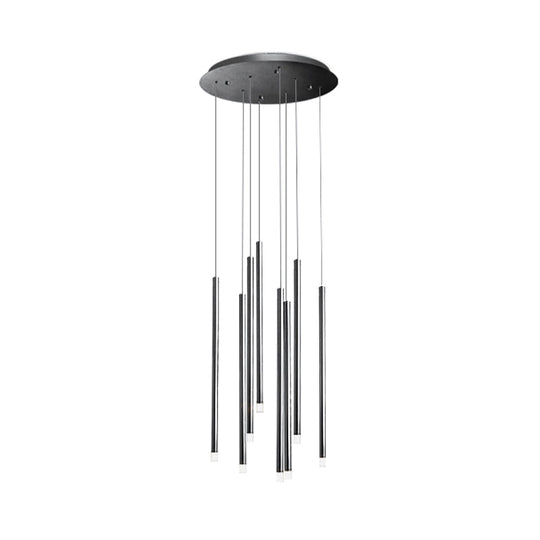 Skat - Slim Tube Pendant Light: Modernist Acrylic LED Multi Ceiling Lamp