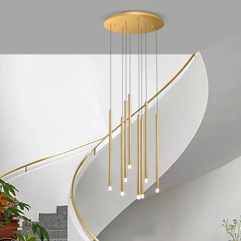 Skat - Slim Tube Pendant Light: Modernist Acrylic LED Multi Ceiling Lamp