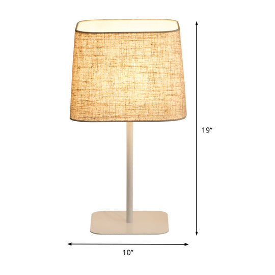 Modern White Night Table Lamp With Pagoda Fabric Shade - Perfect For Living Room Desks