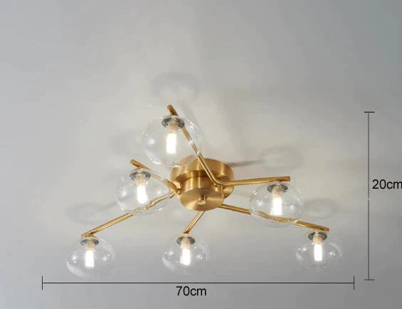 Nordic Creative Rotate Bedroom Room Lamp Room Copper Ceiling Lamp