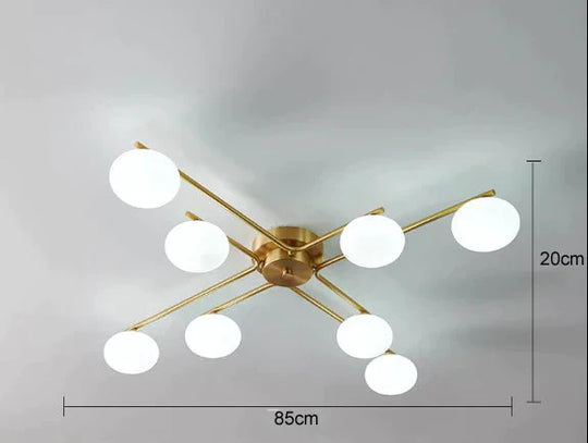 Nordic Wind Pentagon Living Room Bedroom Lamp Copper Ceiling