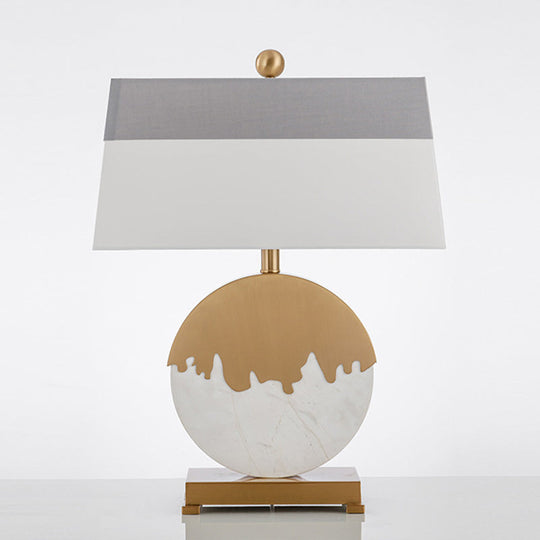 Modern Gold Bedside Lamp With Pagoda Fabric Shade - 1-Head Task Lighting For Bedroom