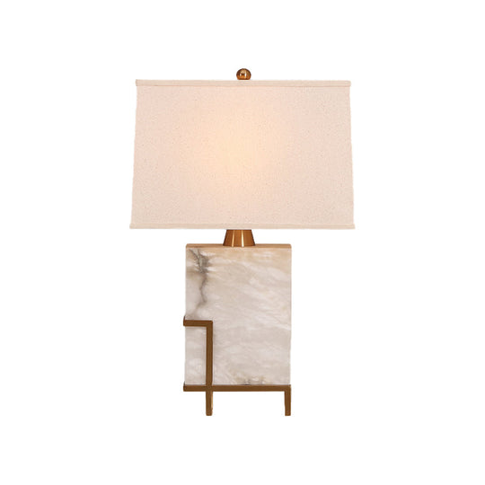 Modern 1-Bulb White Task Reading Light With Fabric Shade