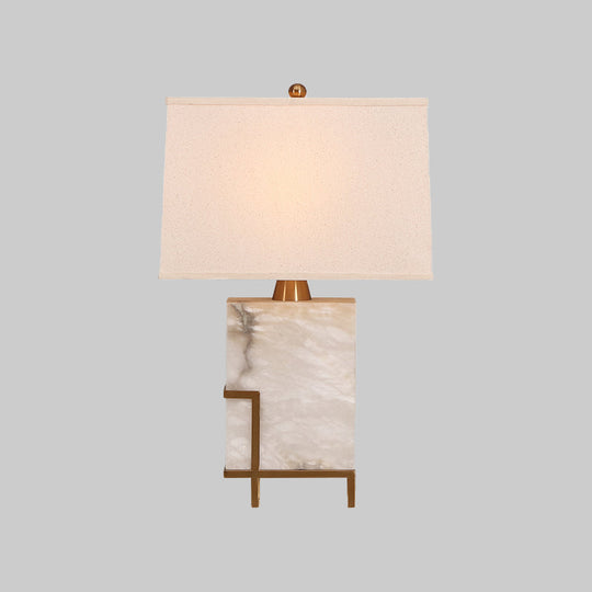 Modern 1-Bulb White Task Reading Light With Fabric Shade