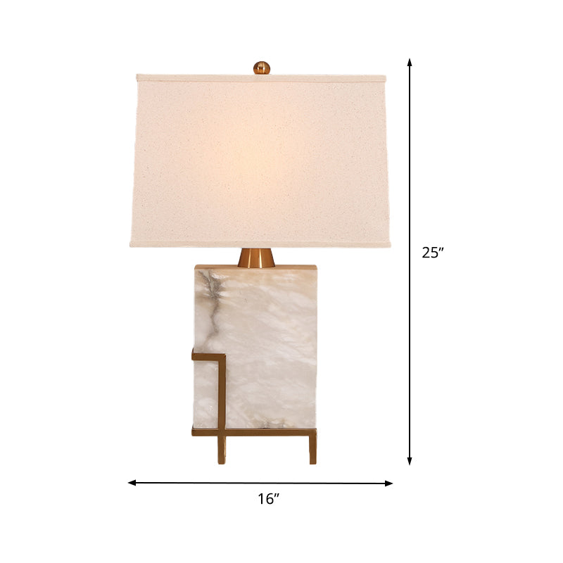 Modern 1-Bulb White Task Reading Light With Fabric Shade