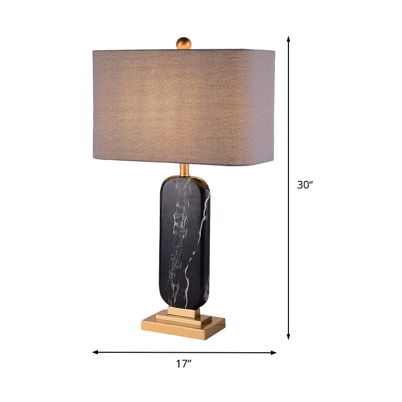 Shaded Task Lighting Small Desk Lamp In Contemporary Fabric For Bedside - Black