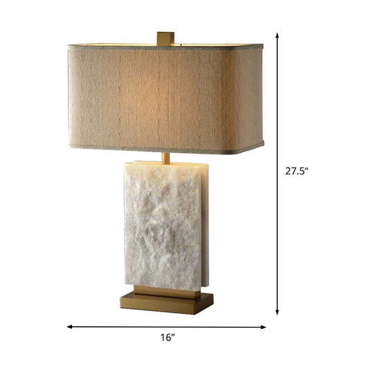 Contemporary Shaded Fabric Task Light - White Reading Book Lamp For Study