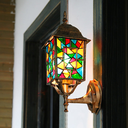 Countryside Metal Birdcage Wall Sconce - Brass 1-Light Outdoor Lamp