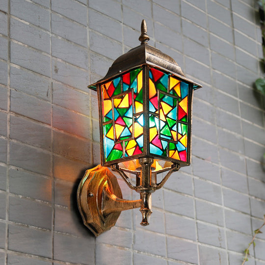 Countryside Metal Birdcage Wall Sconce - Brass 1-Light Outdoor Lamp