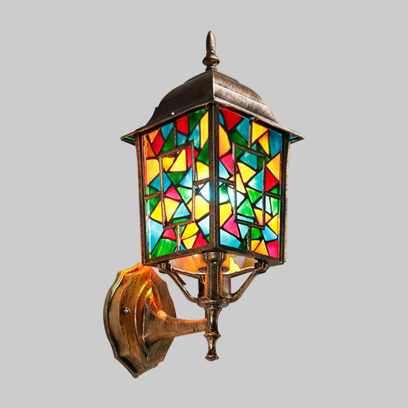 Countryside Metal Birdcage Wall Sconce - Brass 1-Light Outdoor Lamp