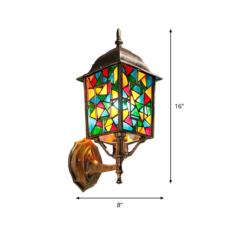 Countryside Metal Birdcage Wall Sconce - Brass 1-Light Outdoor Lamp