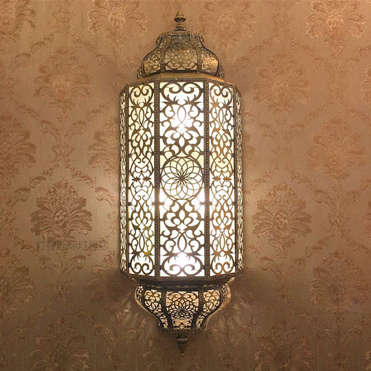 Antiqued 4-Head White Glass Sconce: Restaurant Wall Flush Mount Light