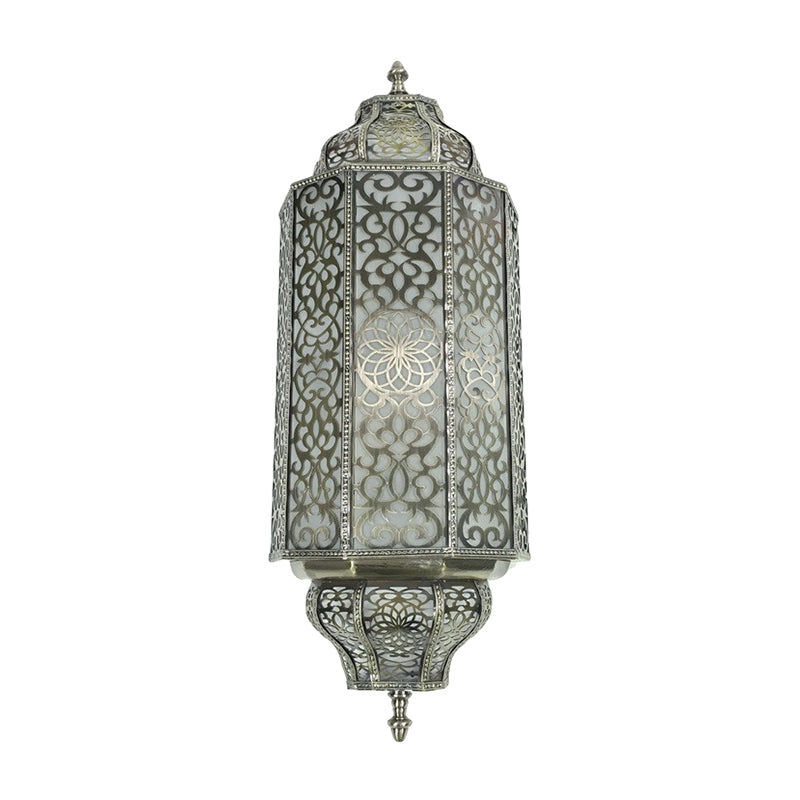 Antiqued 4-Head White Glass Sconce: Restaurant Wall Flush Mount Light