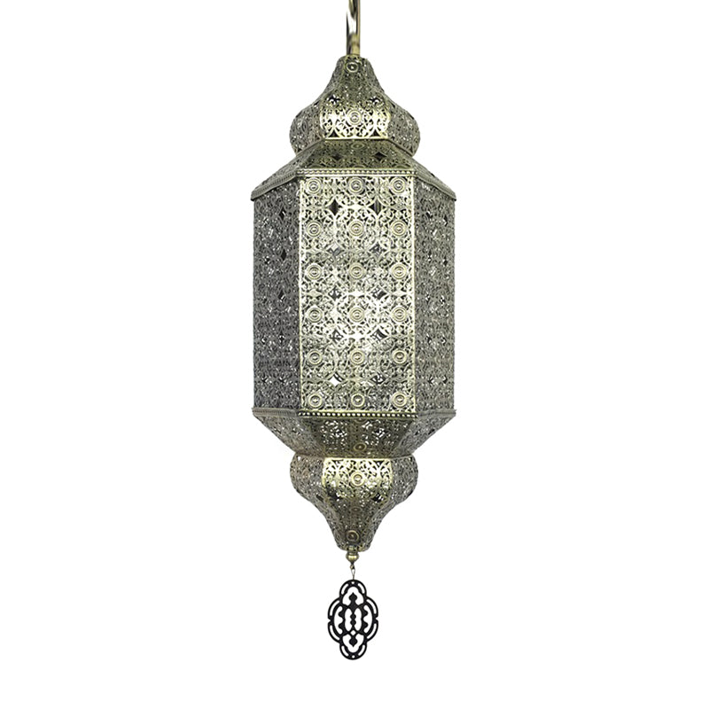 Art Deco Bronze Finish Metal Arab Wall Lamp With Hollowed Out Sconce 1-Light Flush Mount