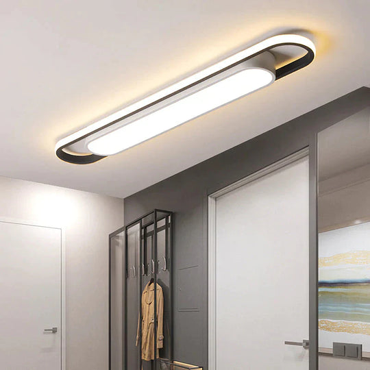 400/600/800mm Modern Led Ceiling Lights For Bedroom Carridor Foyer Black+White Painted Ceiling Lamp Fixtures 90-260V