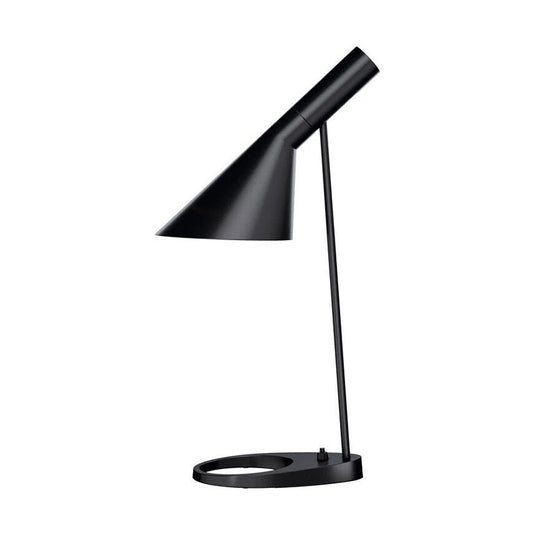 Modern Black Bedside Table Lamp With Flared Metal Shade - 1 Bulb