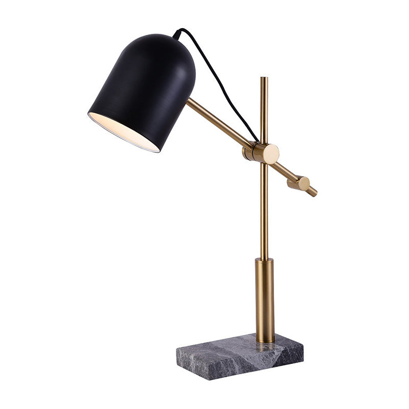 Modern Black Metal Cylinder Table Light - Small Desk Lamp With Rotating Node