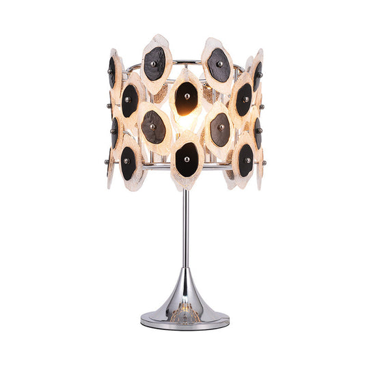 Modern Chrome Table Lamp With Metal Drum Shade - Perfect For Living Rooms And Nightstands