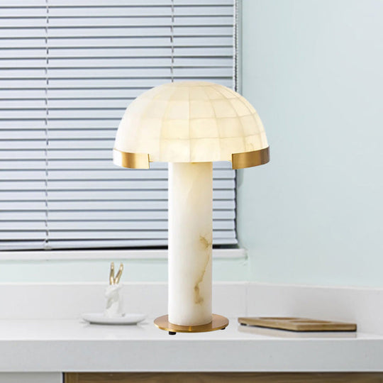 White Marble Domed 1-Head Modern Task Reading Light For Bedside