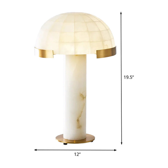 White Marble Domed 1-Head Modern Task Reading Light For Bedside