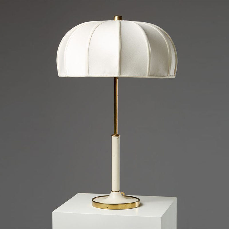 Contemporary Green/White Fabric Table Lamp With Metal Base - Shaded Task Lighting 1 Head White