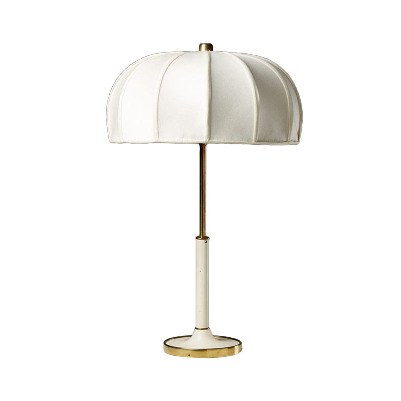 Contemporary Green/White Fabric Table Lamp With Metal Base - Shaded Task Lighting 1 Head