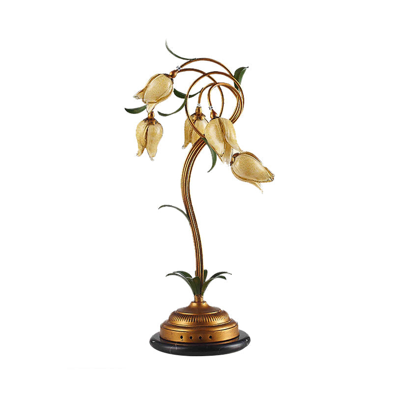 American Garden 5-Head Metal Tulip Night Light In Brass - Perfect For Bedroom