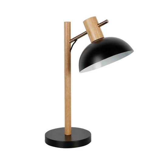 Modernist Hemisphere Task Lighting: Metallic 1-Bulb Reading Lamp In Black For Study