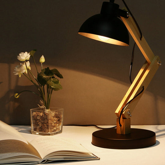 Modern 1-Head Task Reading Light In White/Black With Metal Shade