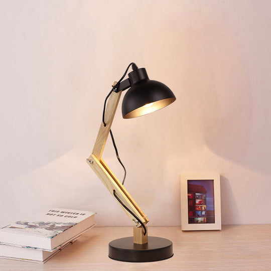 Modern 1-Head Task Reading Light In White/Black With Metal Shade