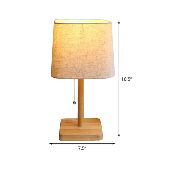 Modern Wood Desk Lamp With Fabric Shade - Ideal For Reading And Studying