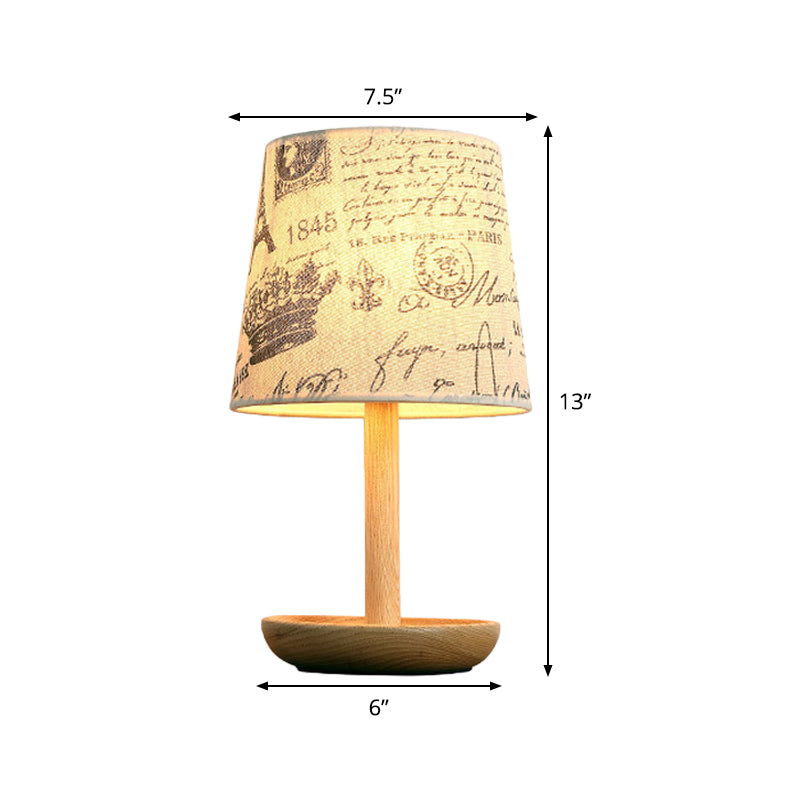 Tapered Shade Task Lamp: Contemporary Wood Reading Light For Study