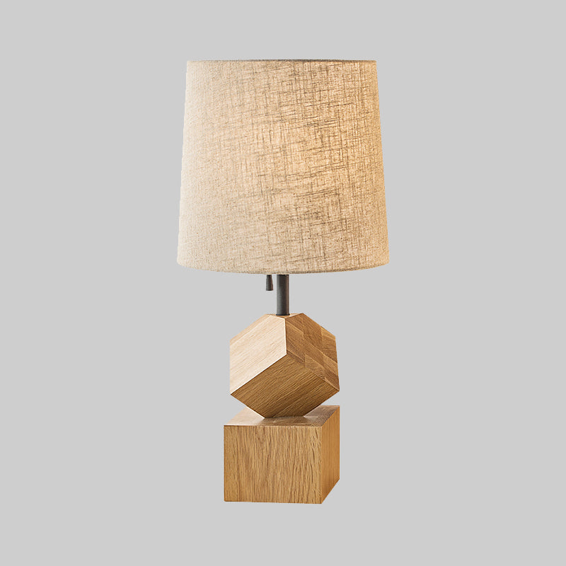 Modernism Fabric Reading Lamp - Flaxen Barrel Task Light For Living Room